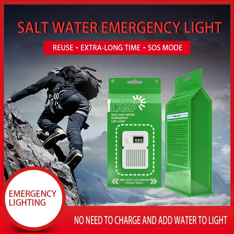 LED Portable Camping Light Salt Water Outdoor Emergency Night Fishing Energy Saving Travel Supplies with SOS Function