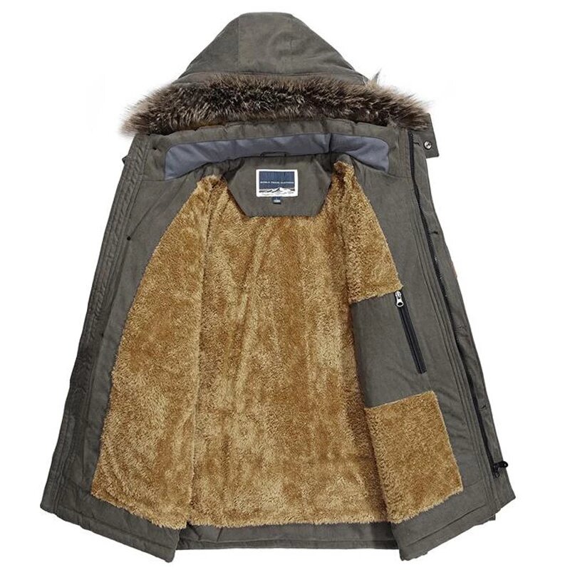 7XL мужская зимняя куртка с меховым воротником и капюшоном, новинка 2022, модная Мужская ветрозащитная парка, зимняя куртка