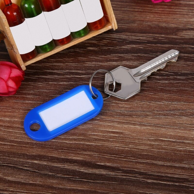 Gói 50 Móc khóa thẻ chìa khóa bằng nhựa bền có vòng chia và nhãn để dễ dàng sắp xếp và nhận dạng chìa khóa