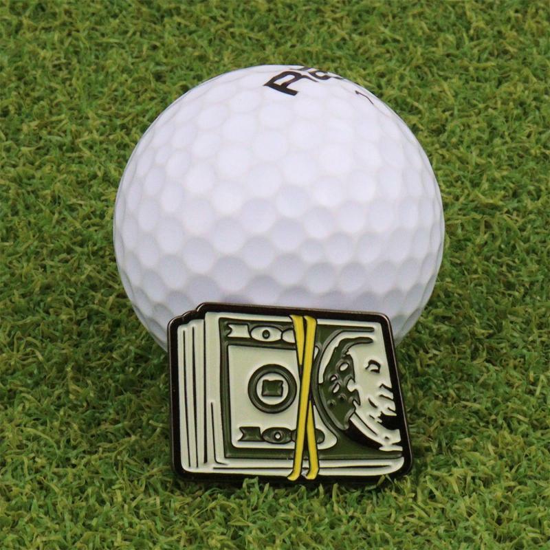 Banknot piłka golfowa znak z magnetycznym przypinka do czapki golfowej unikalny zabawny Marker golfowy pomoce szkoleniowe dla chłopców dziewczynka prezent dla golfisty