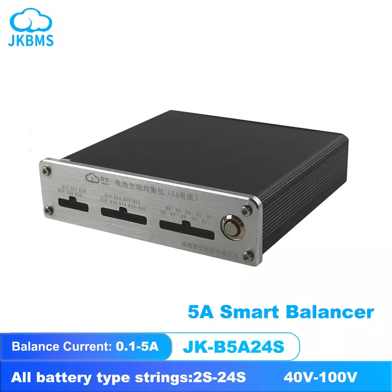 JKBMS-equilibrador activo inteligente 8S, 13S, 16S, 17S, 24S, 5A, supercondensador de iones de litio, batería Lifepo4 LTO, placa de equilibrio de almacenamiento con aplicación Bluetooth