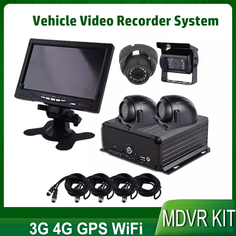 DVR móvil AHD 1080p, 4 canales, 1080P, compatible con tarjeta SD Dual, 4G, WiFi, GPS, MDVR, Kits para coche/autobús/camiones, venta al por mayor