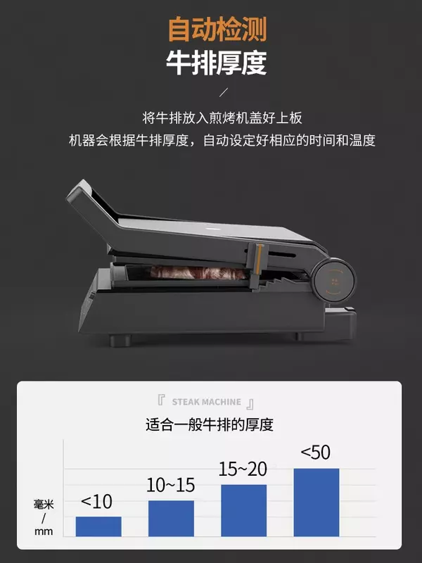 Grilled steak machine Home fully automatic grilled steak machine Intelligent double-sided barbecue sandwich machine