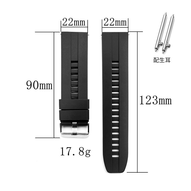 Tali silikon 20mm 22mm untuk jam tangan Huawei, gelang gelang silikon untuk jam tangan Huawei GT4 46mm GT3 GT 2 42mm 46mm GT2 Pro