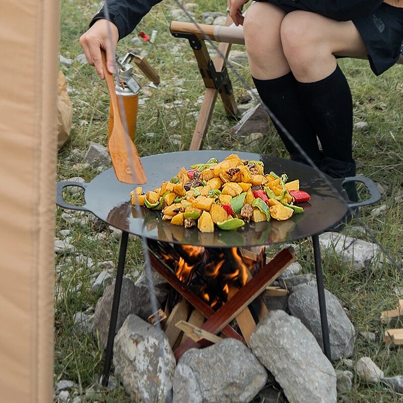 Naturehike Camping Large Flat Bottomed Baking Dish Outdoor Portable Iron Grill Pan Non Stick Baking Cooking Non Stick Cutlery