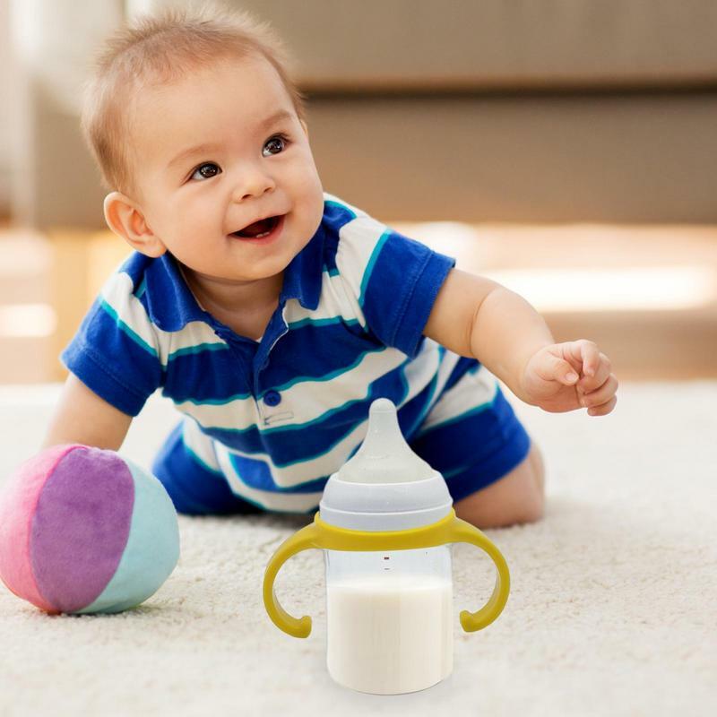 Pegangan botol susu pegangan ergonomis, dengan pegangan mudah untuk peralatan dapur pemberi makan susu dan air untuk bepergian kamar bayi Dini