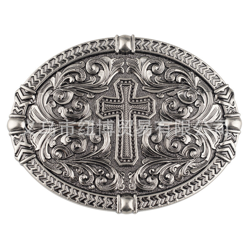 Hebilla de cinturón cruzada ovalada, amuleto del sacerdote, patrones religiosos