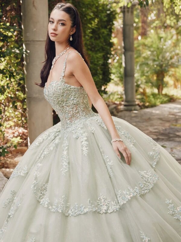 Женское платье для выпускного вечера, длинное роскошное платье принцессы с блестками и кристаллами, с аппликацией, милое платье 16