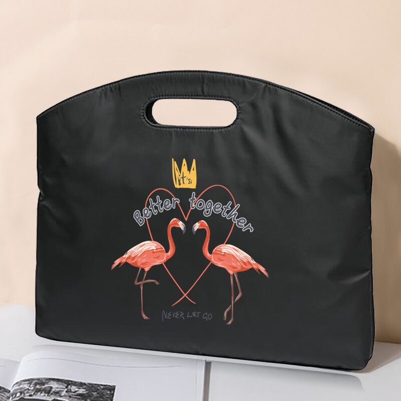 กระเป๋าเอกสารกระเป๋าแล็ปท็อปธุรกิจ Tote สำหรับเอกสารสำนักงานแบบพกพาแล็ปท็อป Flamingo พิมพ์ป้องกันกรณีจัดการประชุมกระเป๋าแท็บเล็ต