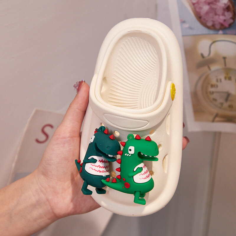 Décorations de chaussures de jardin de dinosaure de dessin animé 3D pour enfants, nouveau trou, accessoires de bricolage, designer parfait, structure, cadeaux pour garçons et filles