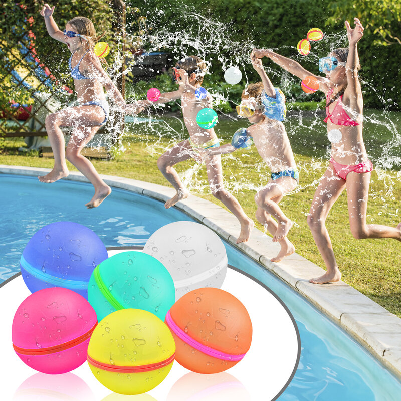 Reusable silicone magnetic water ball, quick water injection for outdoor water fights in summer, with random colors