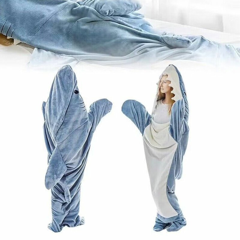 Pijama de tiburón de algodón suave y cómodo para dormir por las buenas noches, manta de tiburón fácil de usar, buen regalo