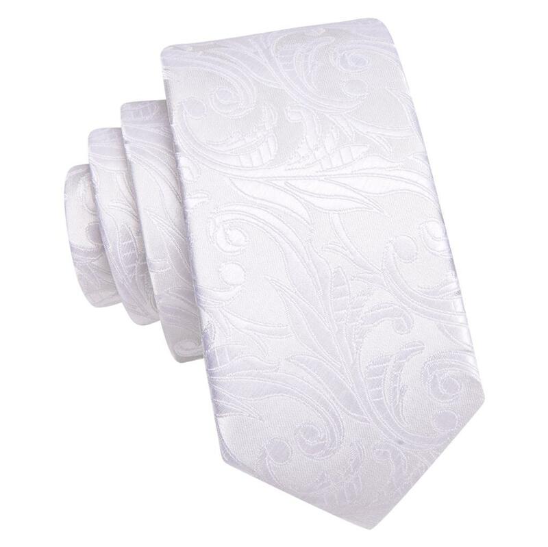 Hi-Tie corbata Floral blanca para niños y niñas, corbata de seda para niños, 120CM de largo, 6CM de ancho, accesorios de uniforme para estudiantes
