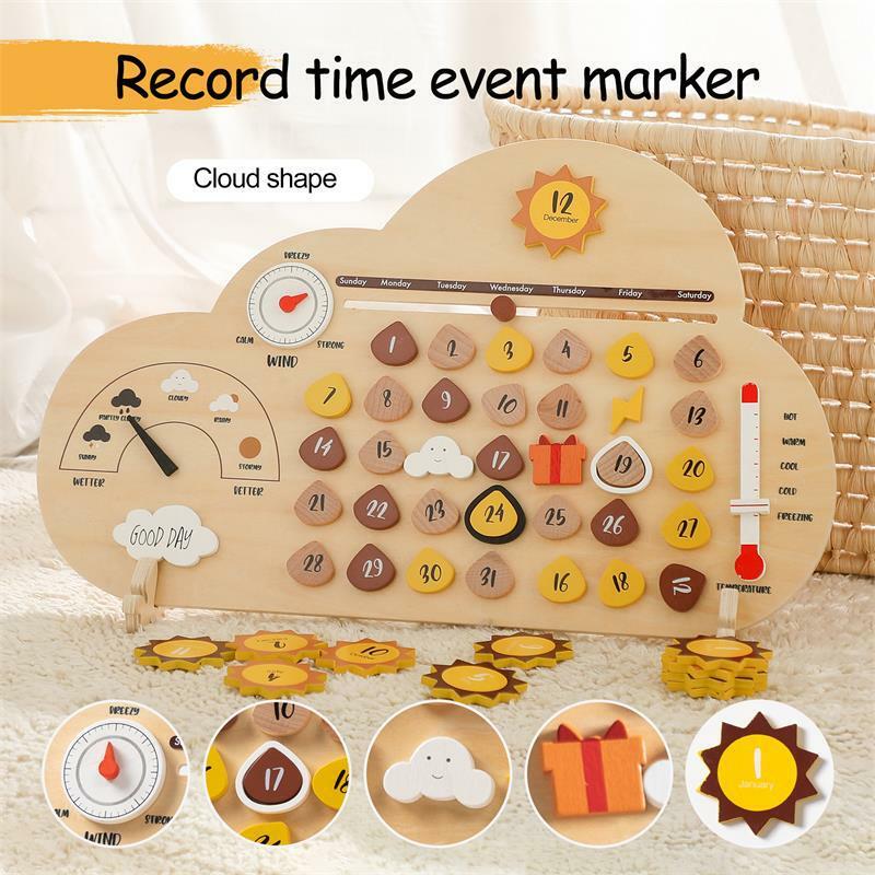 Montessori Unterricht Uhr Zeit kognitive Tafel digitale Wetter kalender Uhr frühe Bildung Spielzeug & Hobbys yz19