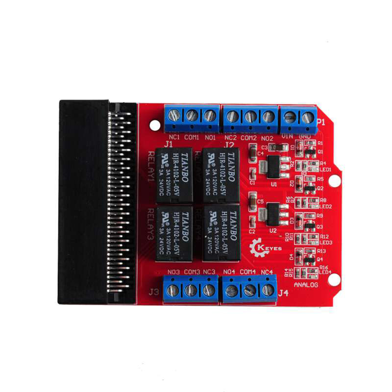 Micro:bit 4 Channel Relay Module Shield 5V High Trigger DIY Programming Educational Kids Class Teaching Microbit Expansion Board
