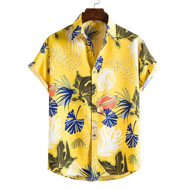 Drzewo kokosowe wzór nadrukowany koszula męska casualowa odzież topy plażowe 2024 Fashion hawajska koszula z krótkim rękawem