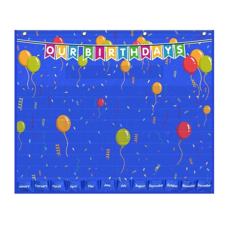 유치원 유치원 교실 Dropship을위한 90 장의 카드가있는 생일 축하 포켓 차트 교실 포켓 차트