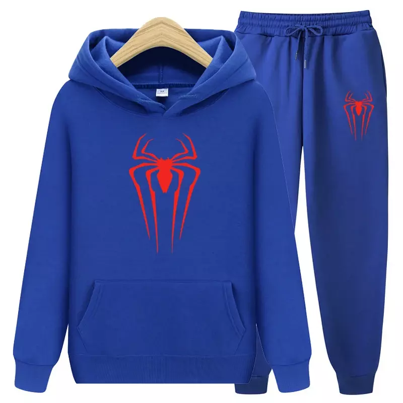 2024 Autumn/Winter Extraordinary Spider Sportswear Men's 2-piece Sweatshirt+Sweatpants Sportswear Hoodie Casual Men Hoodie Sets