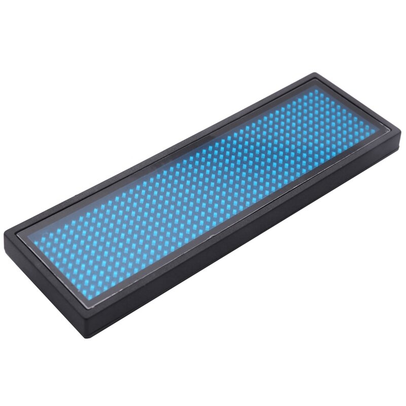 프로그래밍 가능한 LED 디지털 스크롤 메시지 이름 태그 ID 배지 (11x44 픽셀), 파란색, 2X