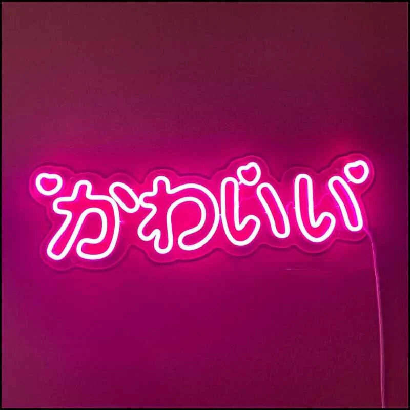 Kawaii Neon Sign Japanese Style Bedroom Decor Pink Neon Light Handmade Custom Sign Light for Bar Party Ornament Game