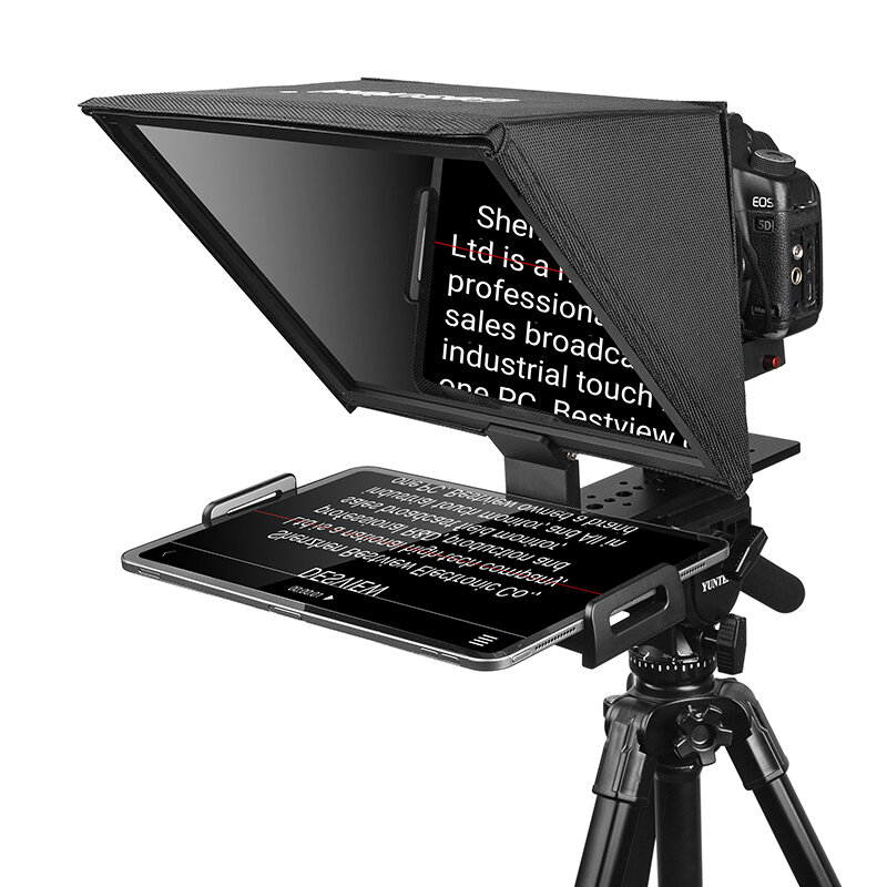 Bestview T12S Portable Teleprompter Large Screen DSLR Camera iPad Smartphone Interview Recording Video Speech Live Teleprompter