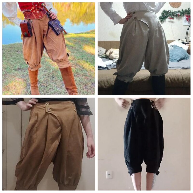 Pantalones de pirata para mujer, disfraz de vikingo Medieval renacentista, pantalones sueltos, pantalones bombachos de disfraz de Castaway de jinete