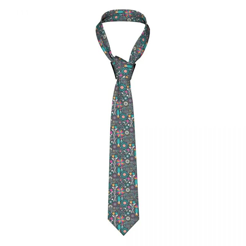 Corbata de flores y tallos para hombre, corbatas personalizadas para profesores de ciencias y química, a la moda