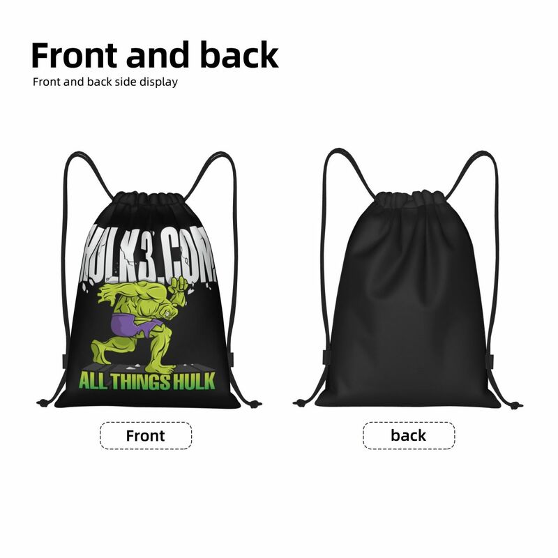 Custom Superhero Hulk Drawstring Backpack Women Men Gym Sport Sackpack Portable Training Bag Sack