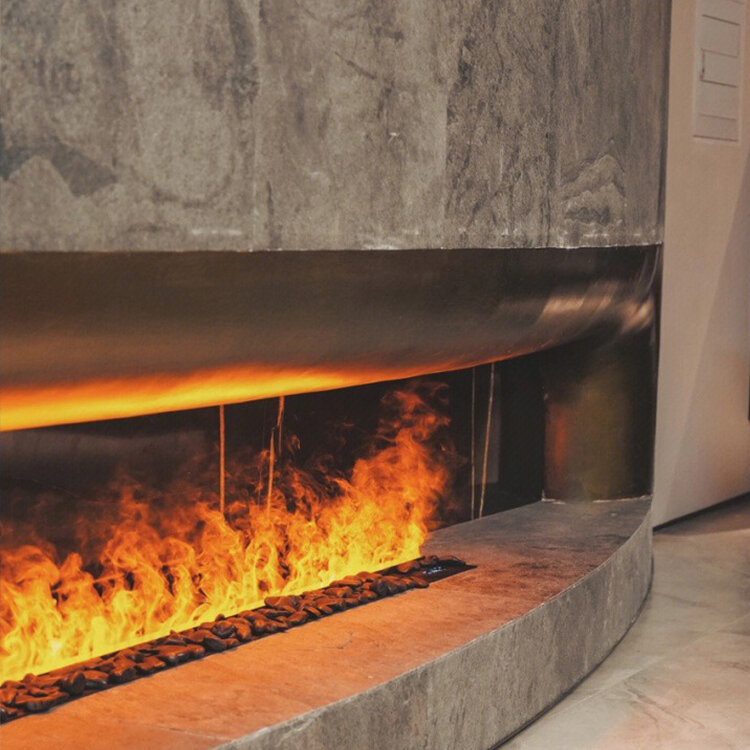 Intelligent 30 Inches 3D Water Steam Fireplace 700mm Monochromatic Flame Insert Fogging Fireplace With Voice Control