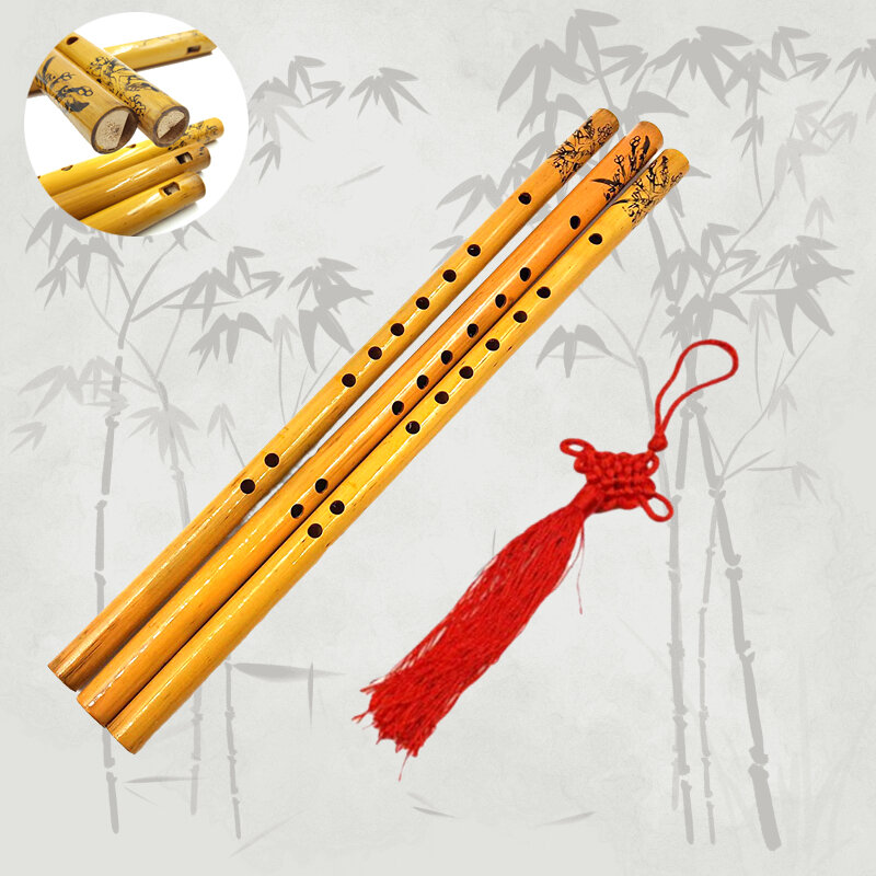 44CM Chinesischen Traditionellen 6 Löcher Bambus flauta Flöte instrument Vertikale Flöte Klarinette Student Musical Instrument Holz Farbe