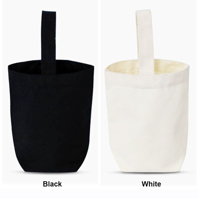 Bolso de mano de lona de gran capacidad, bolsa de mano Simple, Color sólido, Beige, negro, creativo, compras
