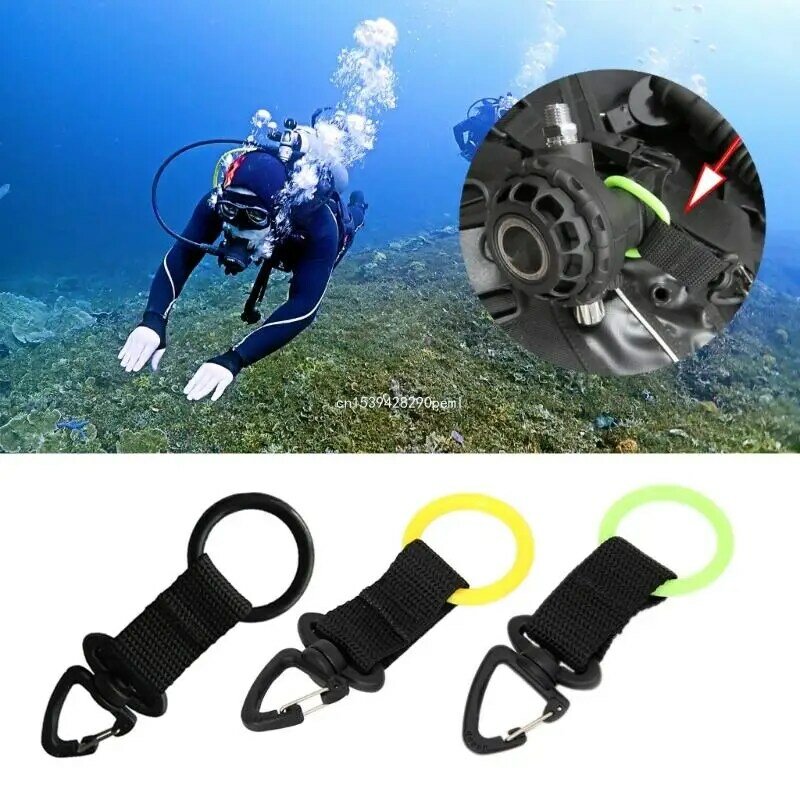 Diving Mouthpiece Holder Keeper for Second Stage Regulator Octopus Retainers Clip with Webbing & Clip Hook