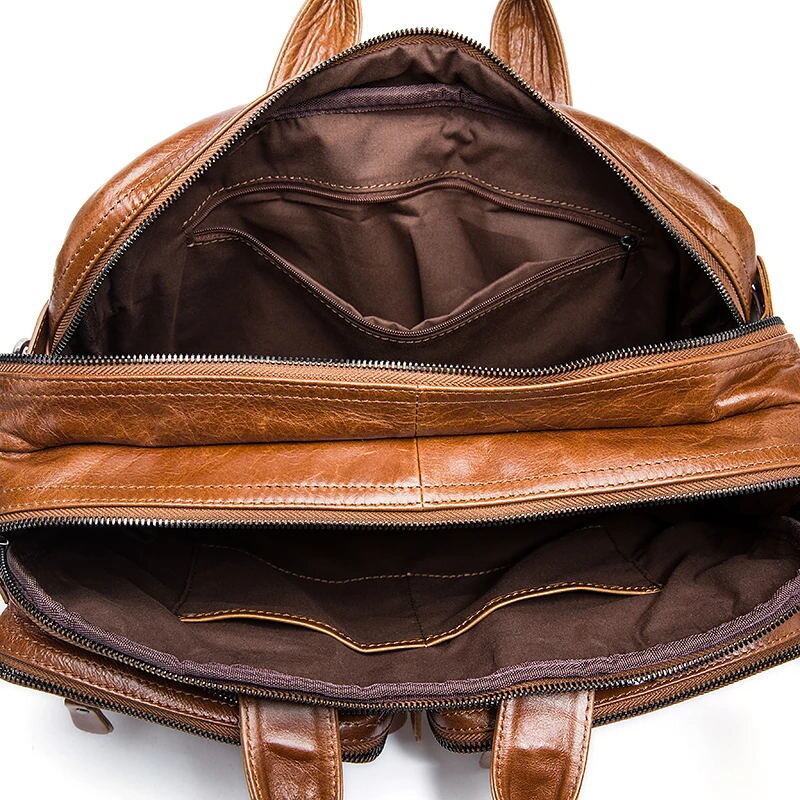 Кожаный портфель горячая Распродажа для мужчин, сумка для ноутбука, 14 отделений, кожаный мессенджер, портфель для компьютера