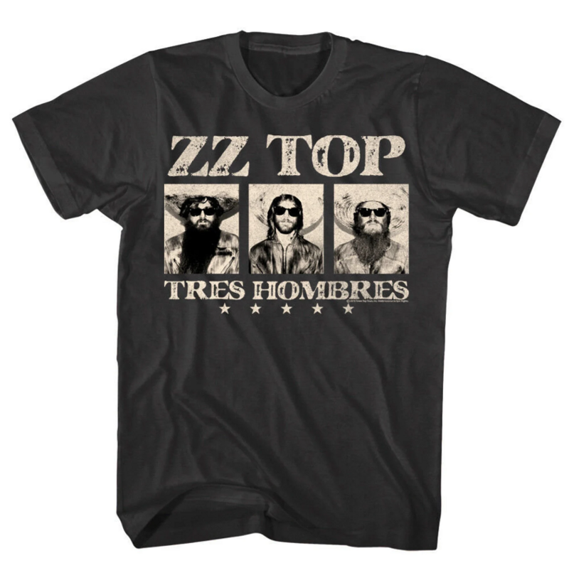 ZZ Top Album Cover Black Graphic Rock Band concierto Tour Music camiseta regalo para F