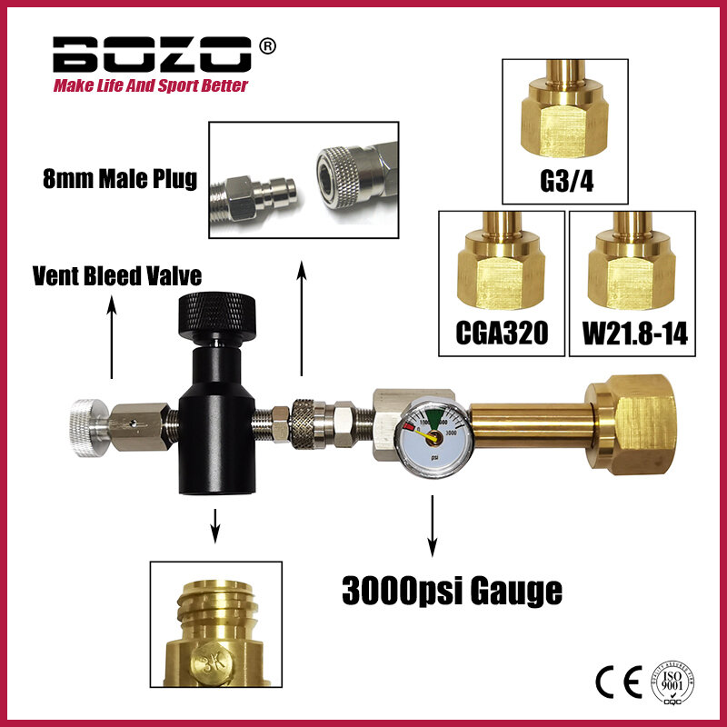 Woda sodowa iskrzenie wody ekspres butla butla CO2 stacja napełniania zapasowy Adapter złącze W21.8-14 lub G3/4 lub CGA320