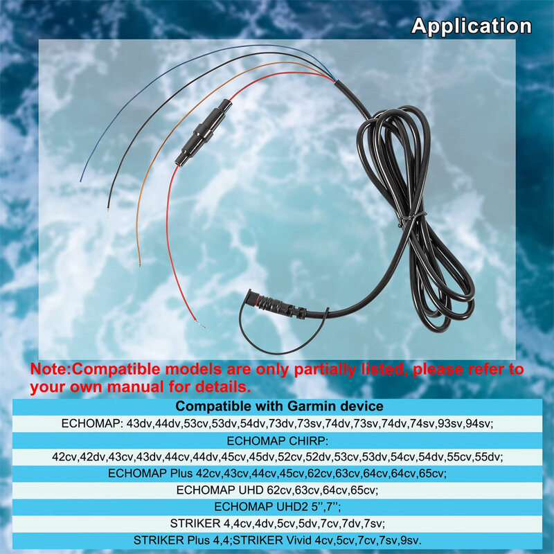 Adaptador de conexión rápida de Cable de alimentación 010-12199-04, conector impermeable de 4 pines 4Xdv para Garmin EchoMAP y Striker Series Fishfinder