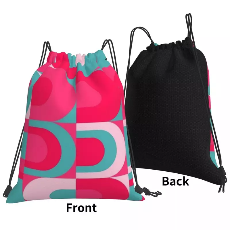 70s Pattern Retro Inustrial Backpacks Portable Drawstring Bags Drawstring Bundle Pocket Sports Bag Book Bags For Travel School
