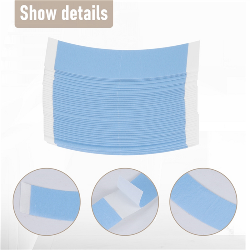 360 buah/lot Wig tetap biru pita dua sisi sistem rambut Wig ekstensi perekat Strip tahan air untuk Film renda Wig