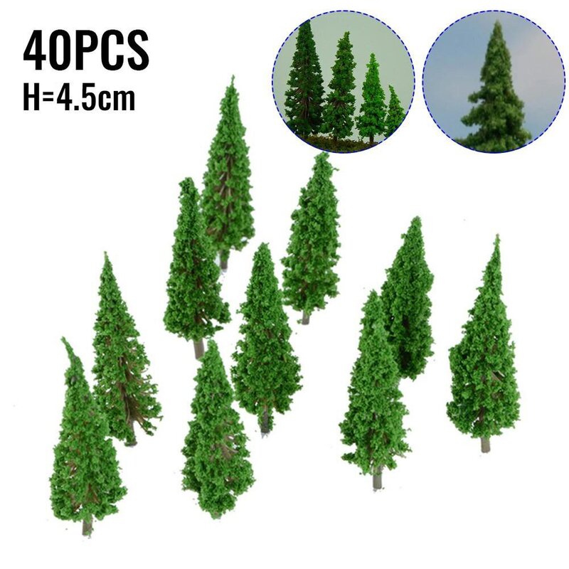 40pcs 3.5/4.5cm Model Trees For Train Railroad Diorama Wargame Park Landscape Scenery Layout Micro-landscape Accessories