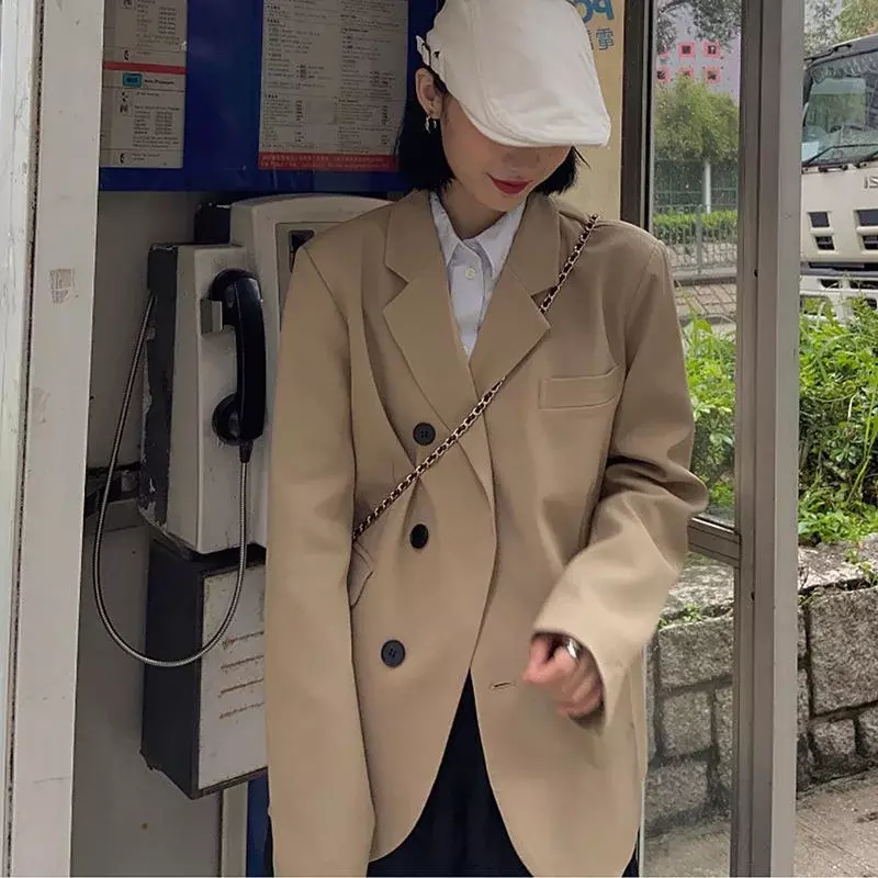 Blazers elegantes con cordones para mujer, ropa informal que combina con todo, estilo coreano minimalista puro, ropa de oficina cómoda y delicada, Popular, otoño