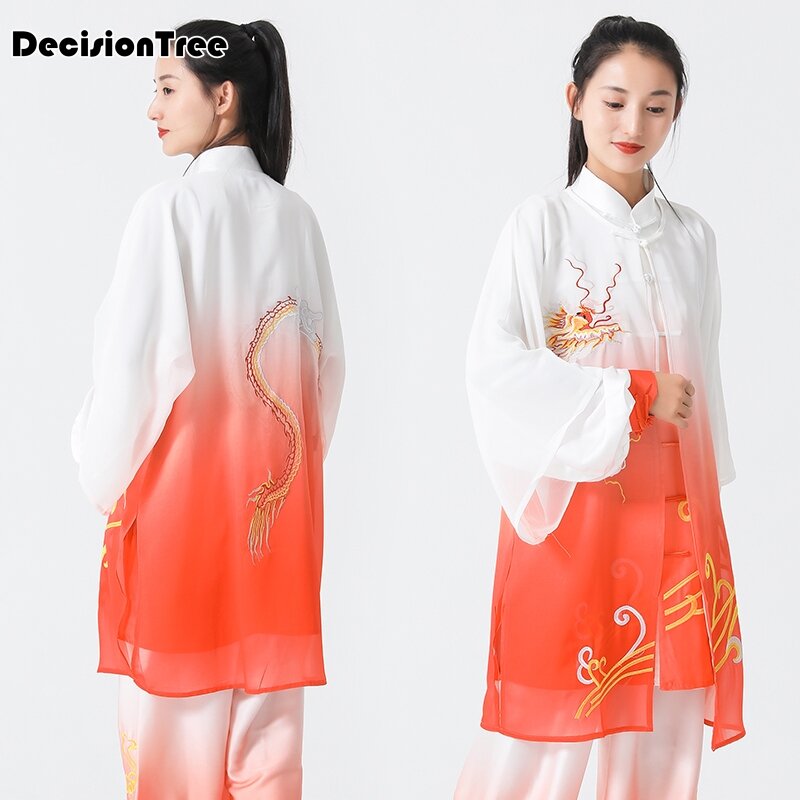 2023 tradisional Cina kung fu tai pakaian wing chun pakaian shaolin seni bela diri seragam kaus dan celana pria wanita