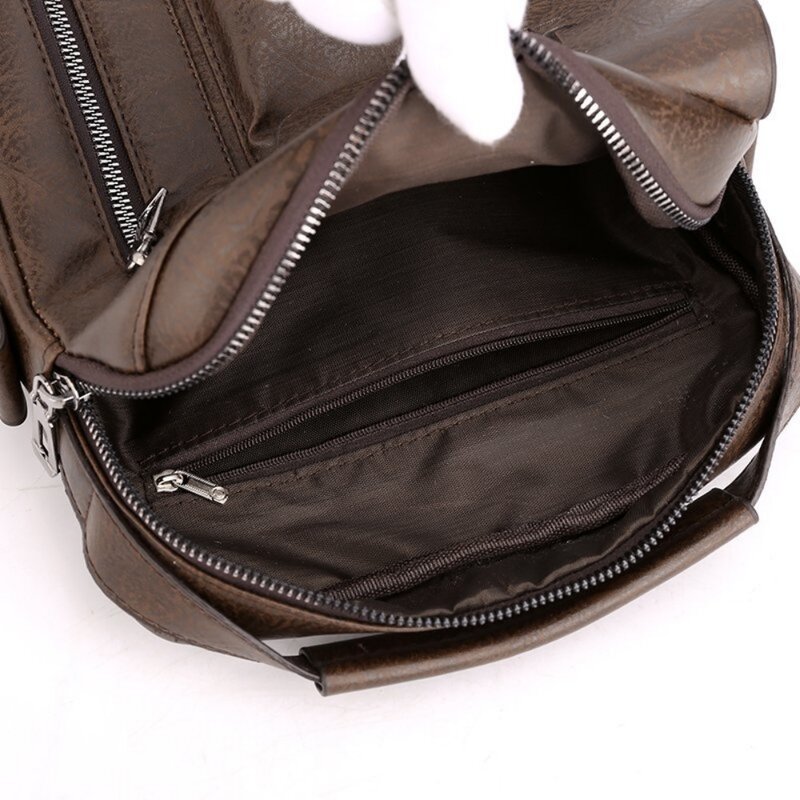 Сумка-мессенджер Мужская на плечо, винтажная Вертикальная ручная деловая Повседневная сумка из искусственной кожи для мужчин, ранец, 1 шт.