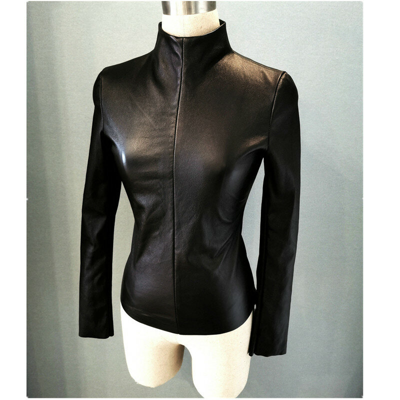 Women's Elastic Sheepskin Jacket, Autumn and Winter Tops, Tight, Stretch, Genuine, Slim, New