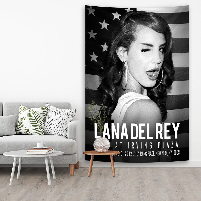 90x15 0cm Lana Del Rey gobelin lub flaga poliester z nadrukiem na zewnątrz do dekoracji amerykański Pop śpiewaka dekoracja ścienna