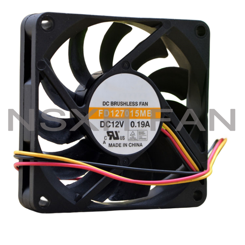 ORIGINAL 7CM 7015 12V0.19A FD127015MB COMPUTER CPU FAN 3WIRES SPEED DETECTION