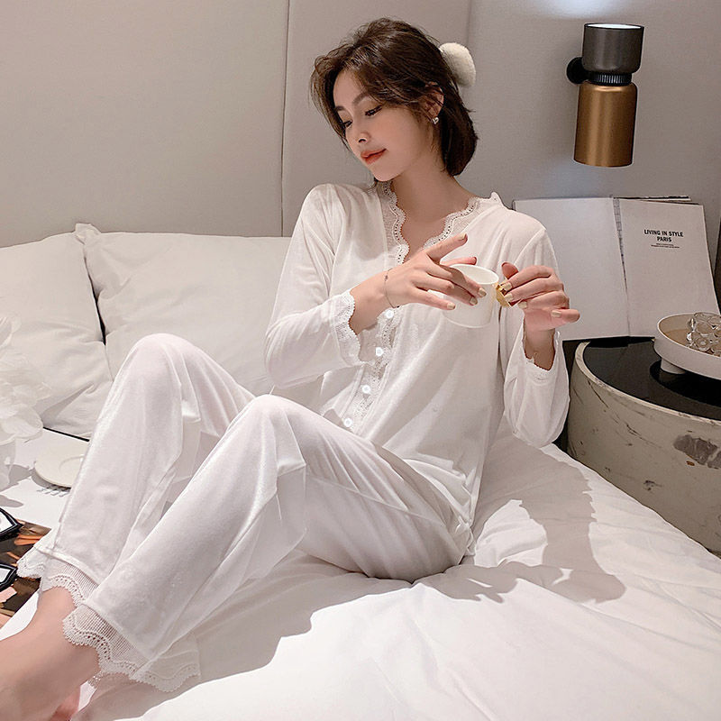 Mới Nhất Vàng Nhung Bộ Đồ Ngủ Bộ Nữ Mùa Thu Đông Thời Trang Nữ Phong Cách Slep Mặc Pijamas Nữ Nhung Ấm Bộ Đồ Ngủ