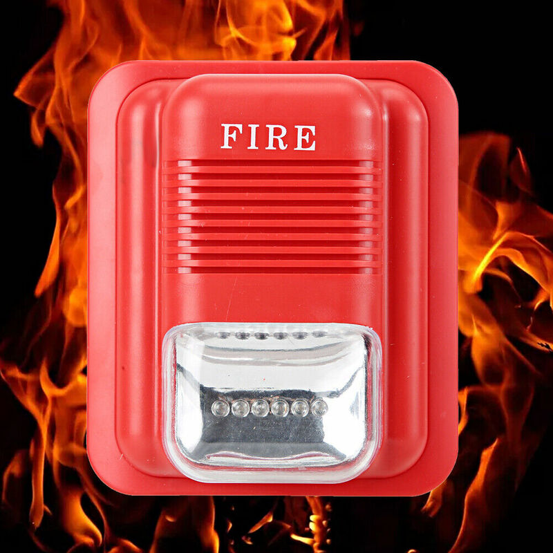 Kit de alerta de sirena estroboscópica de advertencia de alarma de protección contra incendios con sonido y luz DC12V/24V