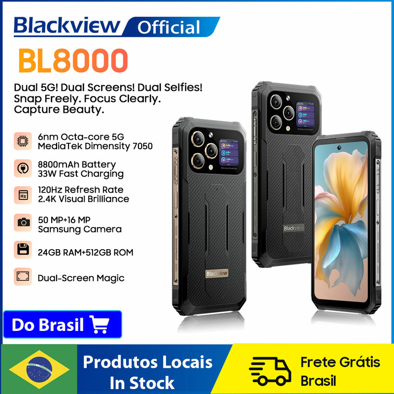 Blackview BL8000 5G Robuste, Écran 6.78 "2.4K FHD + 120Hz, 12 Go, 512 Go, 50MP, 8800mAh, 33W
