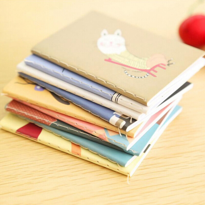 Cuaderno de bloc de notas Retro para niños, imagen de dibujos animados encantadora coreana, lindo cuaderno de dibujos animados, papelería Vintage, altura de 8cm