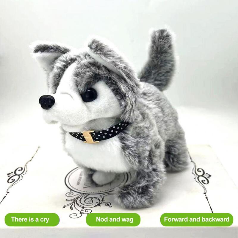 Juguete de peluche eléctrico de perro Husky simulado para caminar, juguete de peluche de perro Husky eléctrico para calmar a los niños